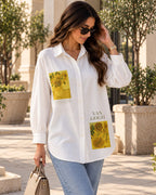 Printed long chemise