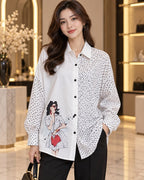 Printed long chemise