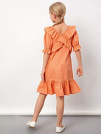 Orange Dress . Cute color  for kids