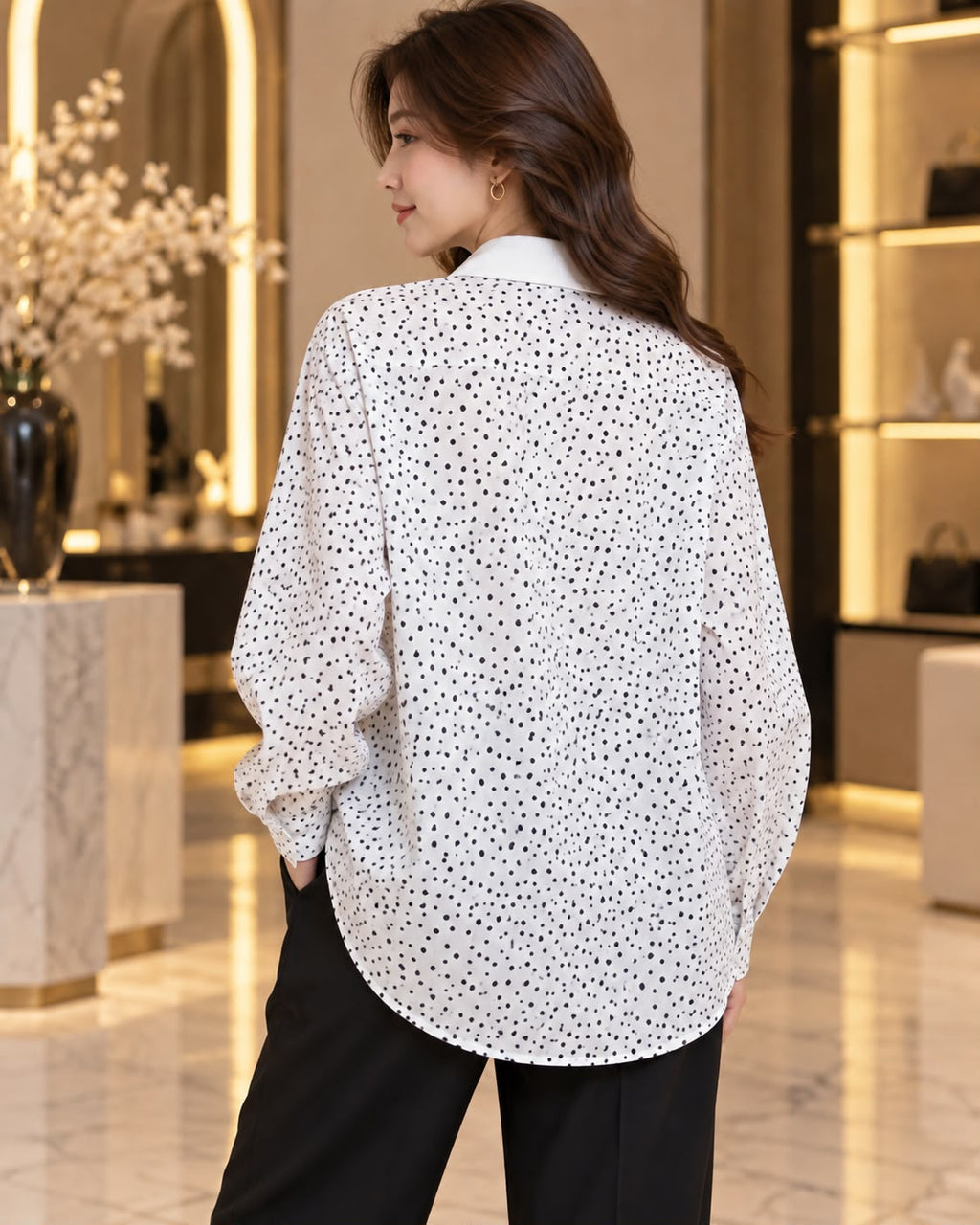 Printed long chemise