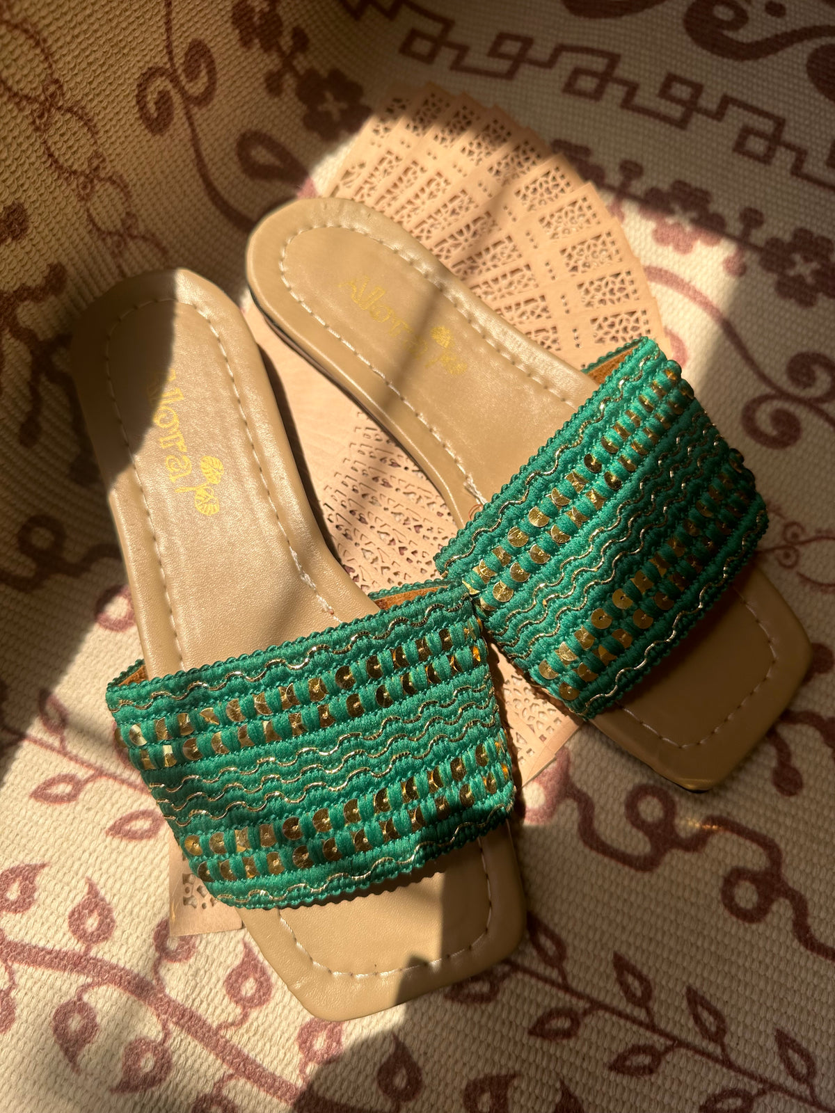 Green with golden touch Slipper 💚