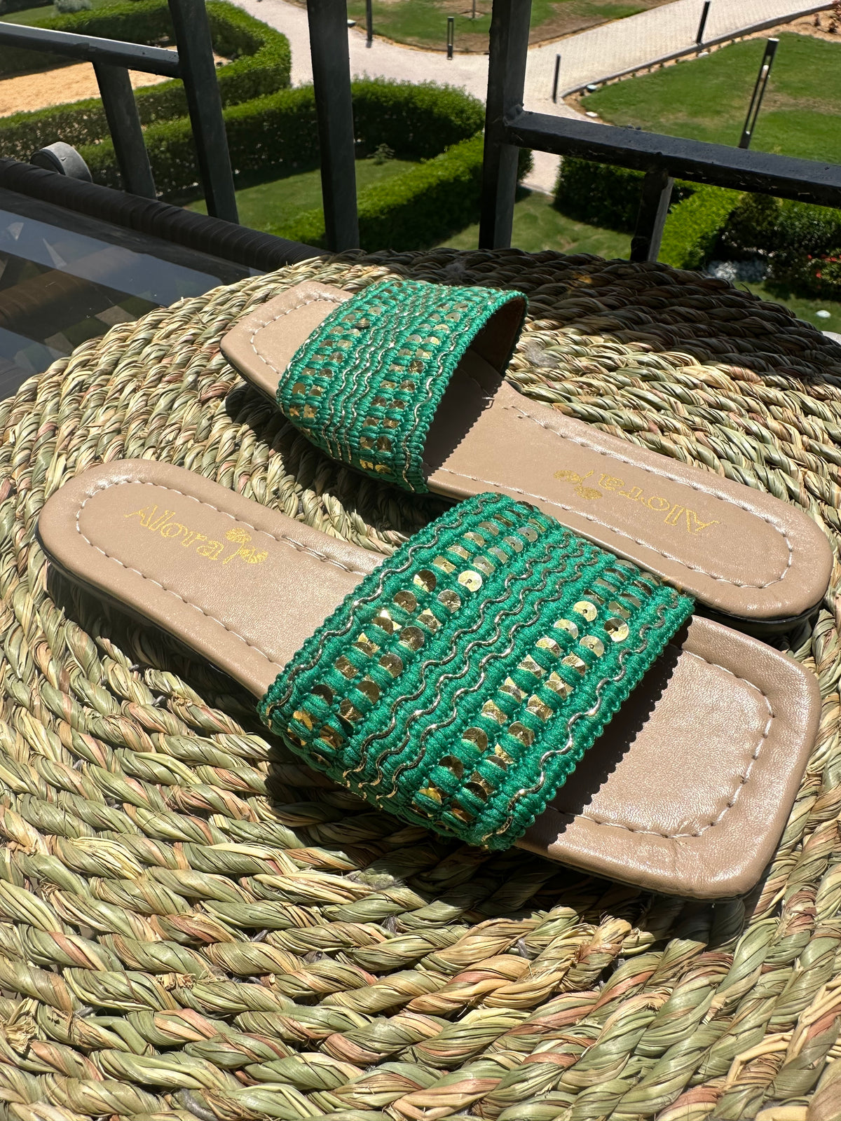 Green Golden slippers