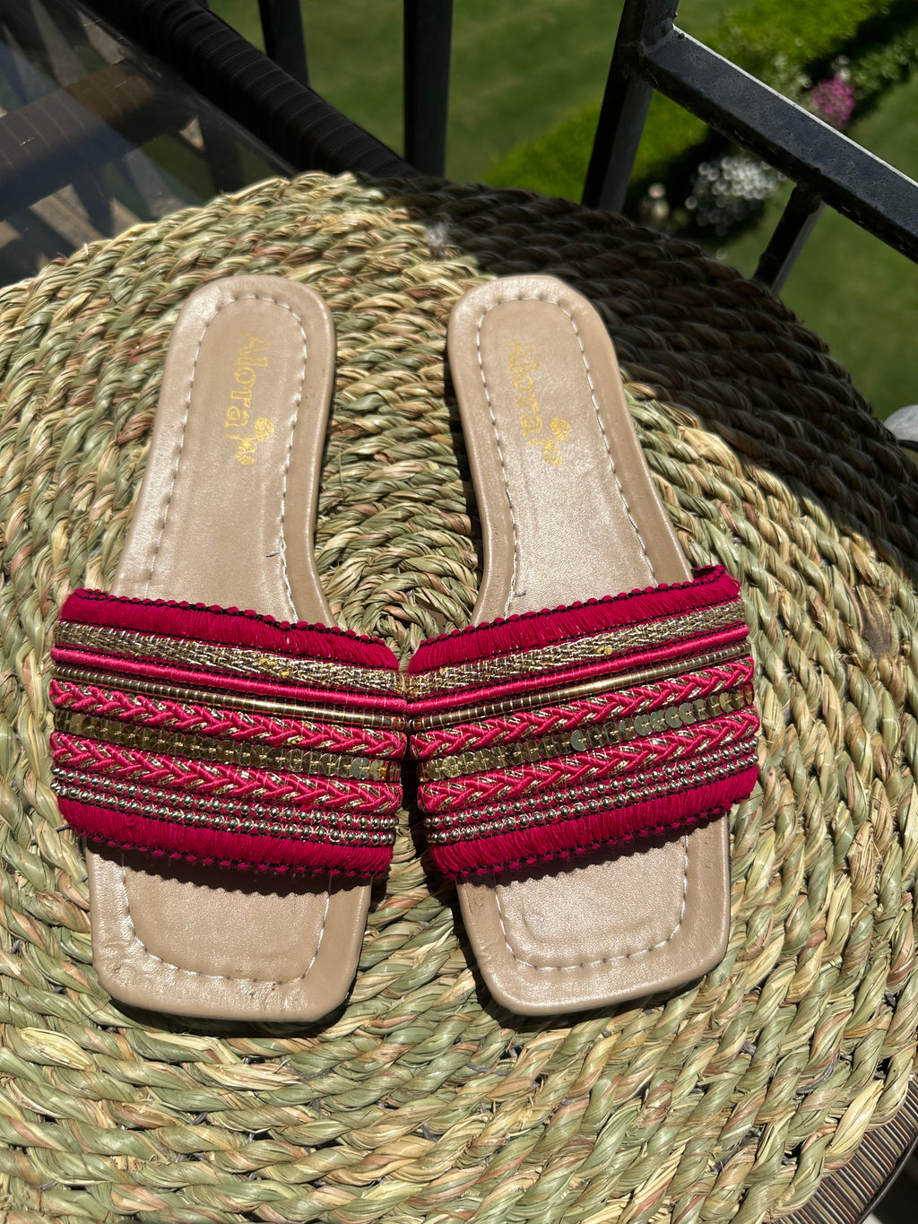 Hot pink slippers