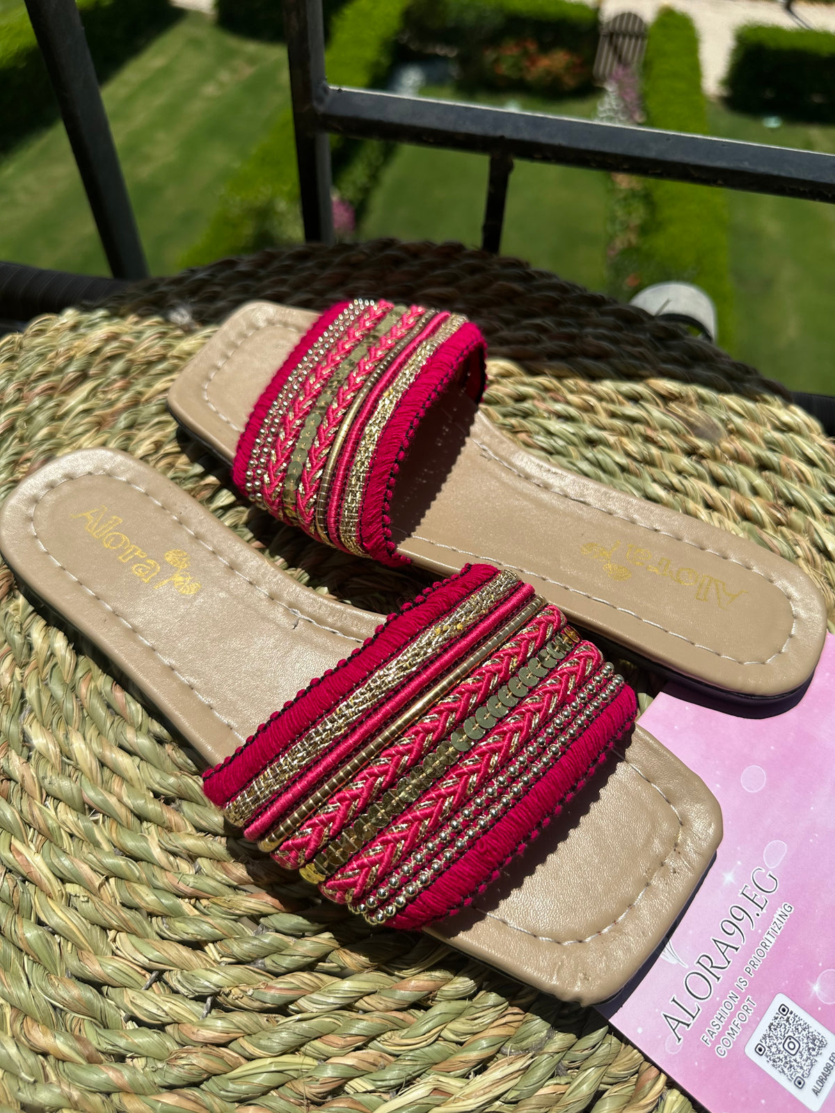 Hot pink slippers