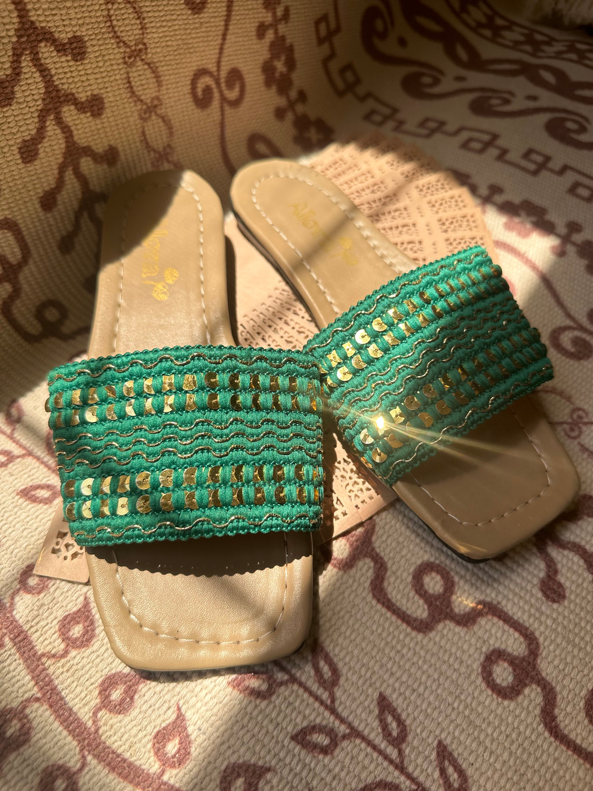Green with golden touch Slipper 💚