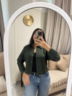 Olive Green cropped cotton chemise