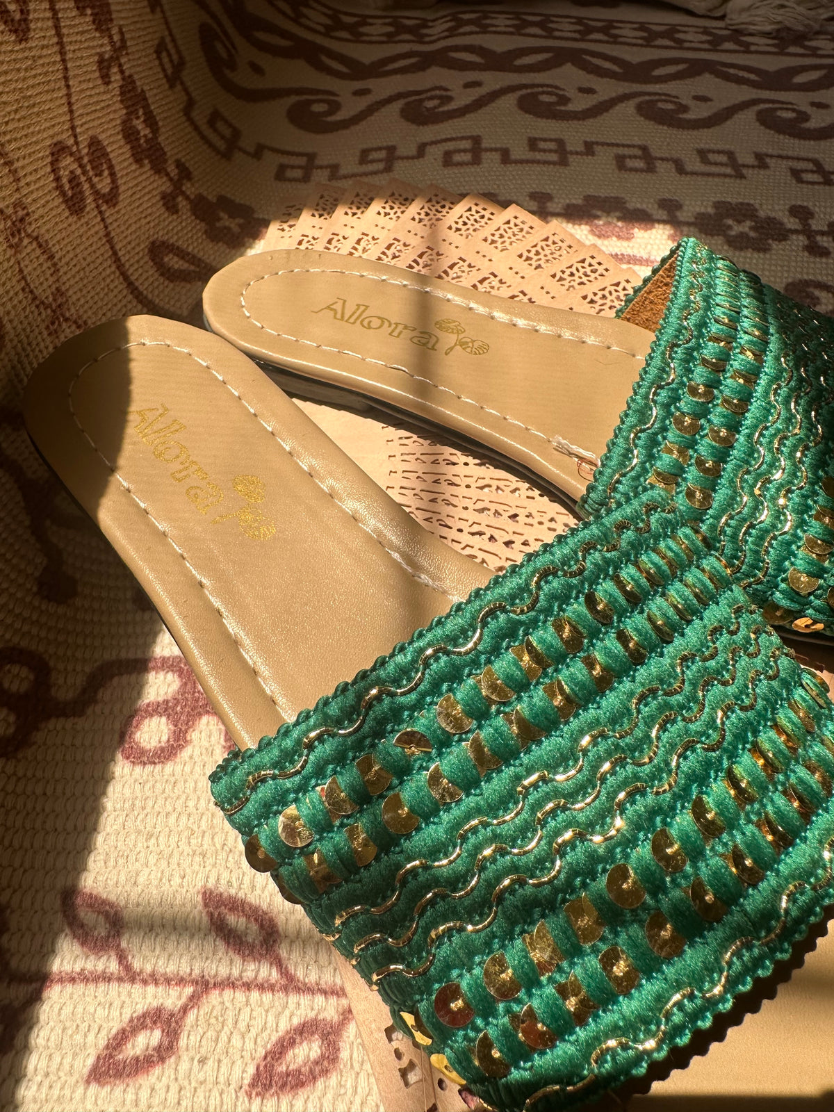 Green with golden touch Slipper 💚