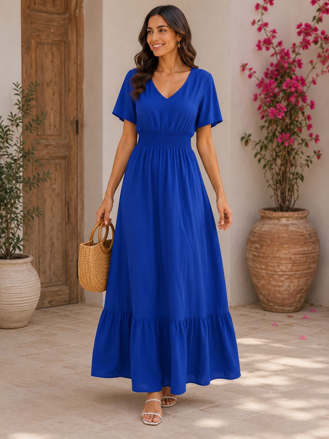 Royal blue cotton viscous Dress 💙cotton 100% for everyday wear