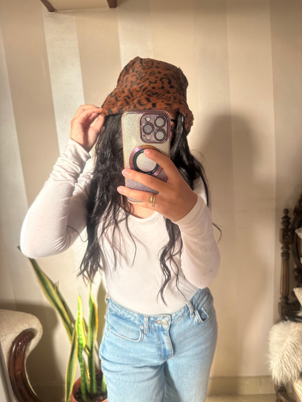 Fur Bucket hat 🥰 leopard Design✨