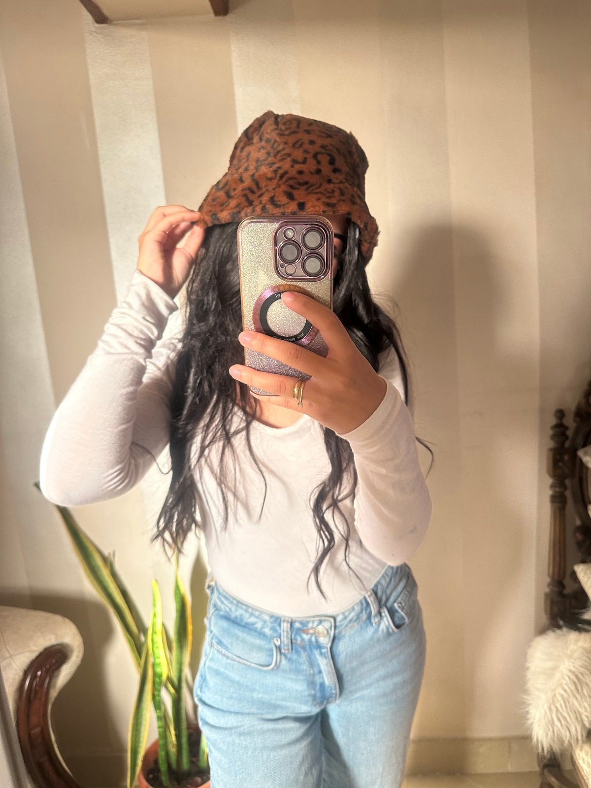 Fur Bucket hat 🥰 leopard Design✨