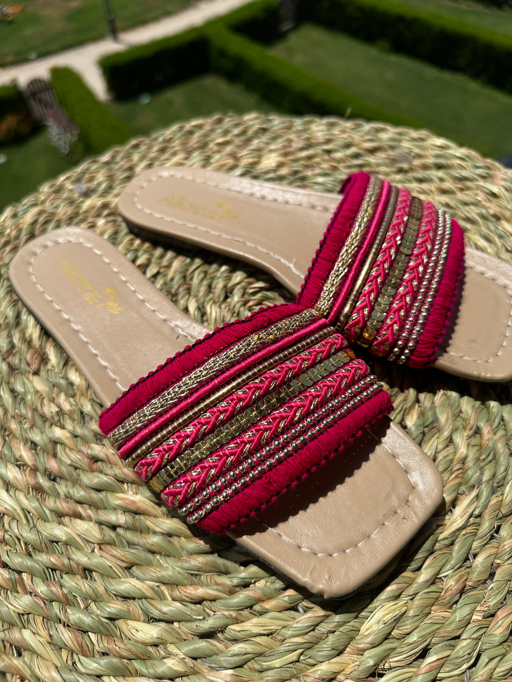 Hot pink slippers