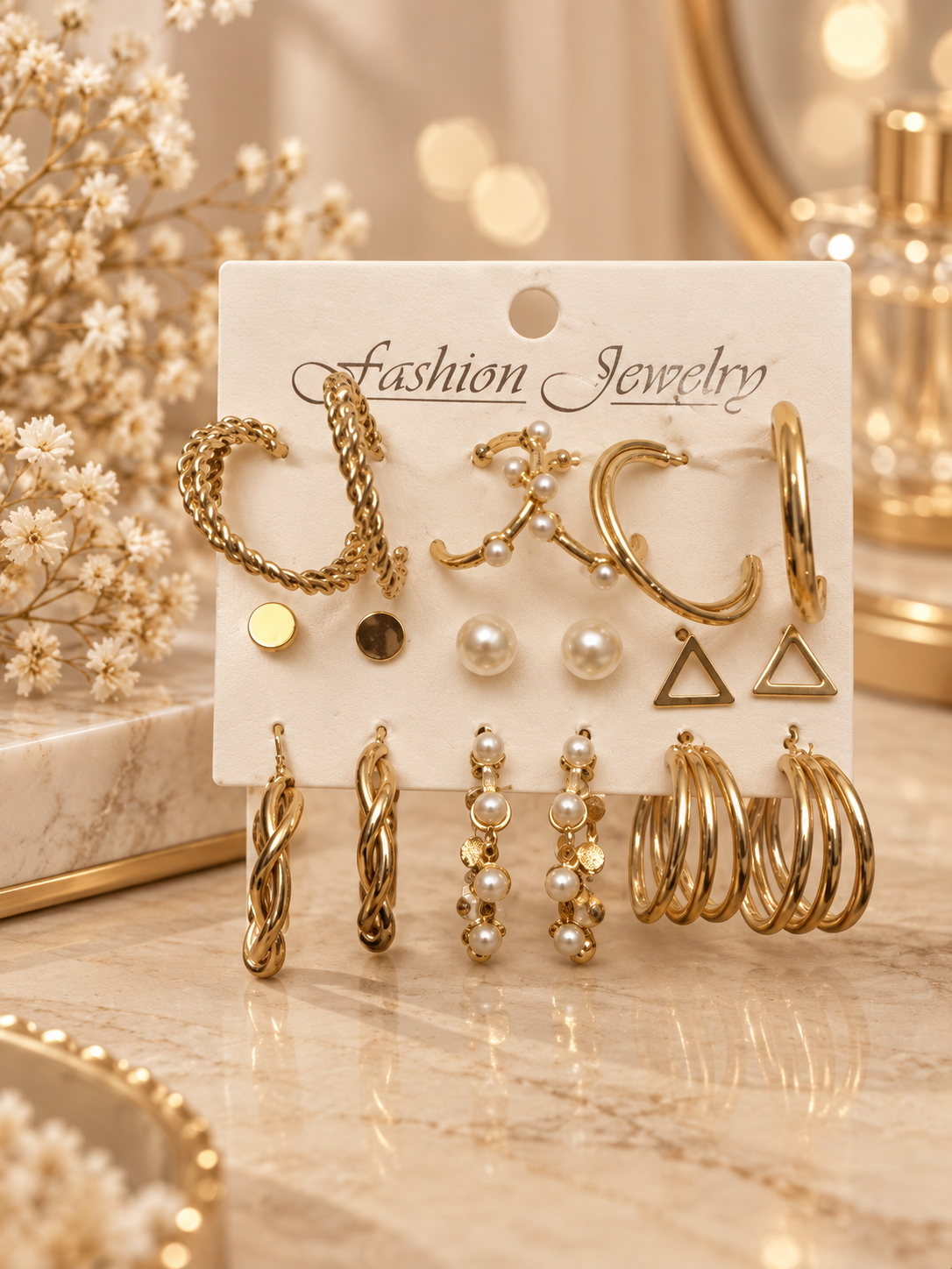 Pack of 9 earrings