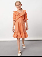 Orange Dress . Cute color  for kids