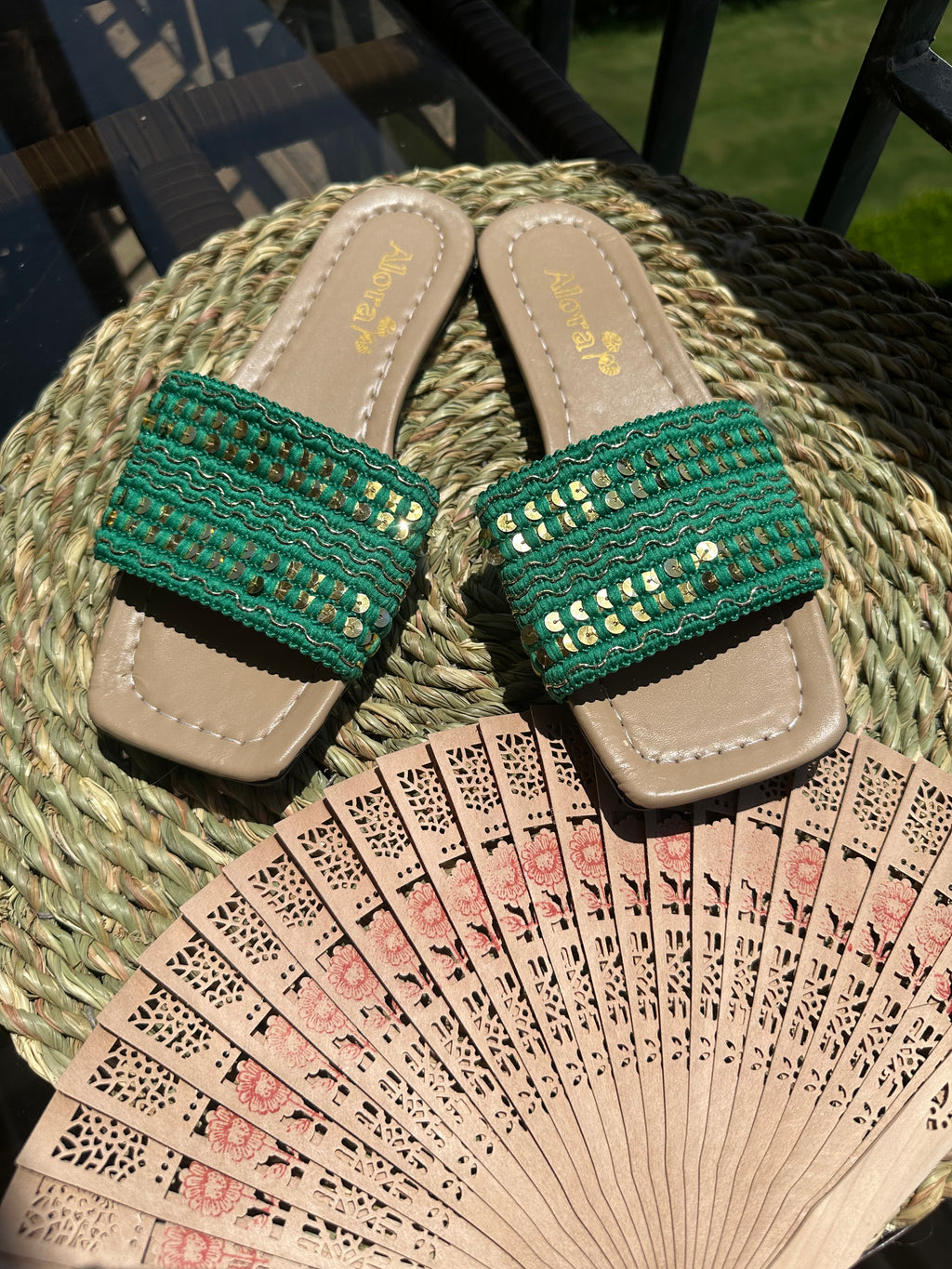Green Golden slippers